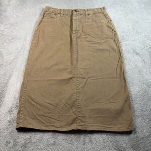 RARE Vintage Ralph Lauren Western Wear Denim Skirt Women 14 Brown Maxi Cotton